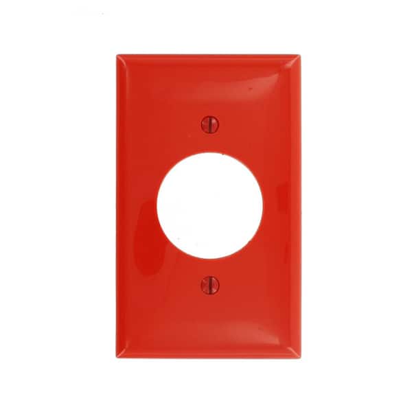 Leviton 1-Gang 1 Single Receptacle, Standard Size Nylon Wall Plate - Red