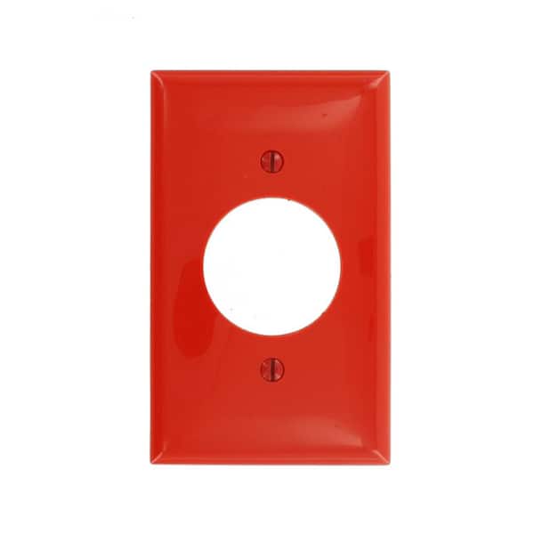 Leviton 1-Gang Red Single Outlet/Receptacle Nylon Standard Wall Plate (1-Pack) 80720-R