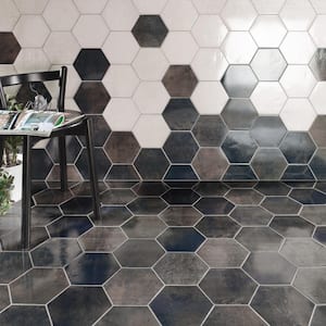 Capri Hex Neve 7 in. x 8 in. Porcelain Floor and Wall Tile (10.8 sq. ft./Case)