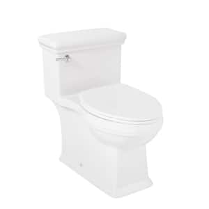 Key West 1-Piece 1.28 GPF Single Flush Elongated Toilet in White