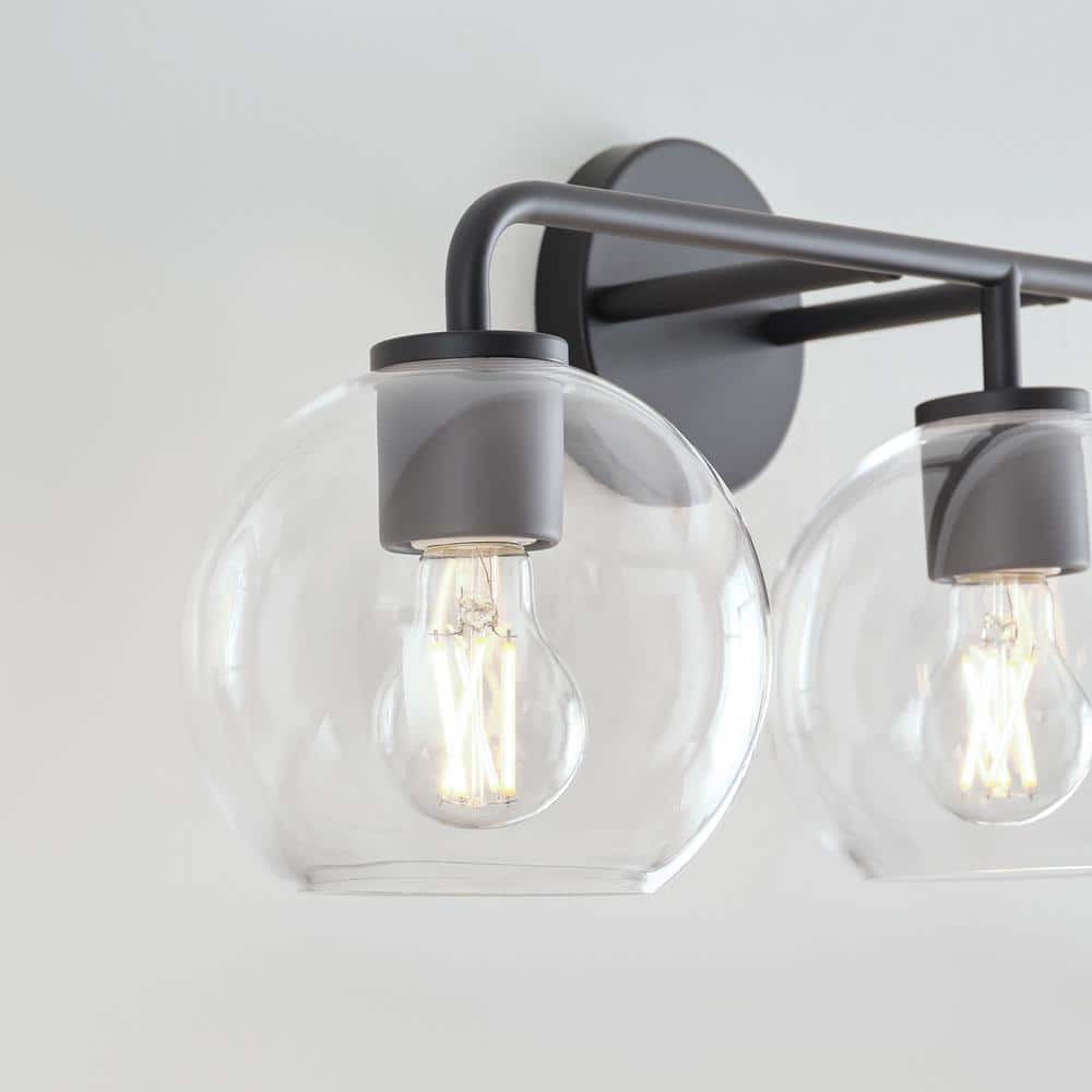 Orley Vintage Industrial 3-Light Midnight Black Bath Vanity
