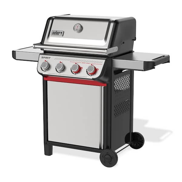 Spirit S-425 4-Burner Liquid Propane Gas Grill in Stainless Steel with Rust-Resistant Griddle Insert