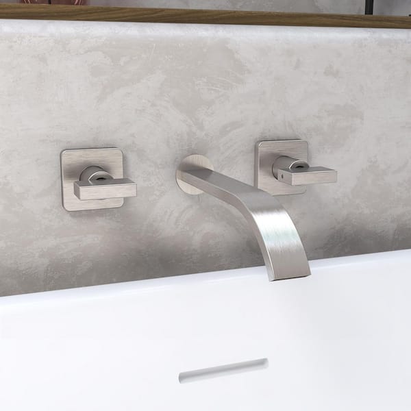 Chesapeake Double-Handle Wall Mounted Roman Tub Faucet in Brushed Nickel