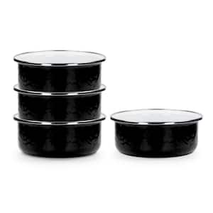 14 oz. Solid Black Enamelware Soup Bowls (Set of 4)