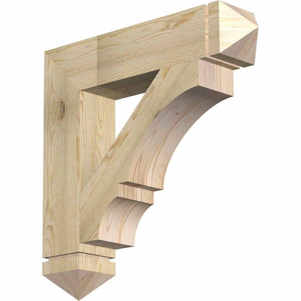 Ekena Millwork 6 in. x 30 in. x 30 in. Douglas Fir Balboa Arts and Crafts Rough Sawn Bracket