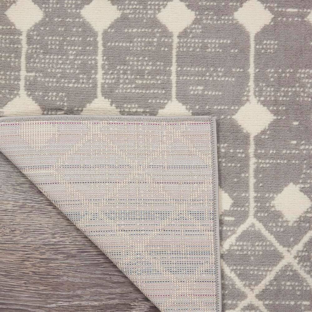 Elysian Geometric Gray Hand-Knotted 2'3" x 7'6" Synthetic Area Rug