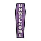 39 in. Halloween Unwelcome in Porch Sign, Coffin Shape