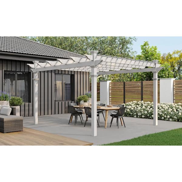 144"L x 144"W x 106"H Vinyl Regency Pergola, White, VA42055