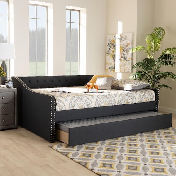 Haylie Dark Gray Full Trundle Daybed
