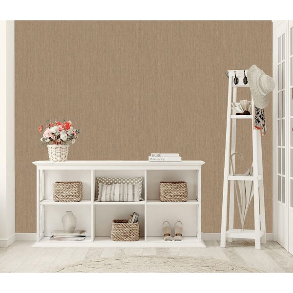 Rust Woven Luxe Textured Wallpaper Print Non-Woven Non-Pasted Textured Wallpaper 57 sq. ft.