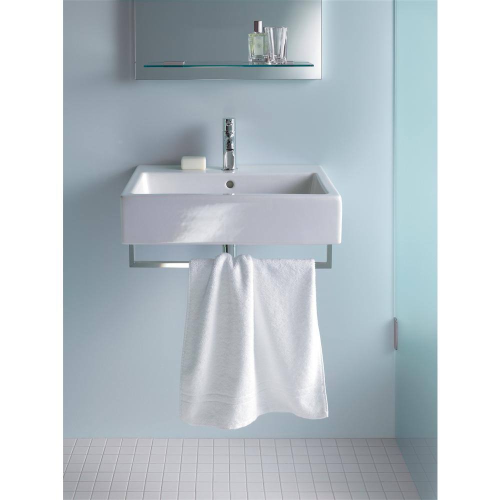 White Ceramic Wall-Mount Rectangular Bathroom Sink