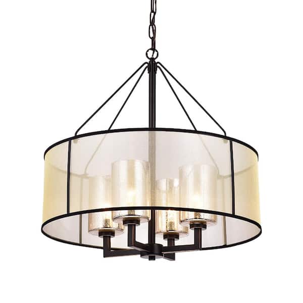 Sarina 25 in. 4-Light Indoor Coffee Bean Pendant Lamp with Light Kit