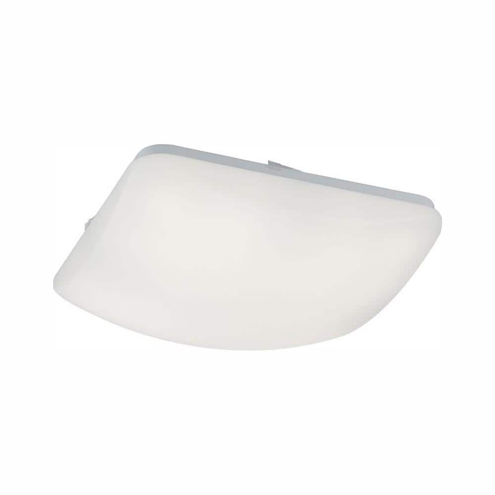 Commercial Electric 14 in. Low Profile White LED Square Puff Light ...
