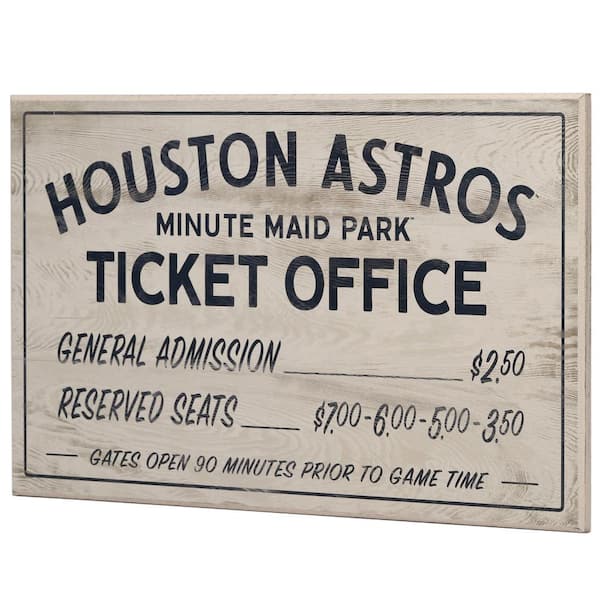 Houston Astros Vintage Ticket Office Wood Wall Decor