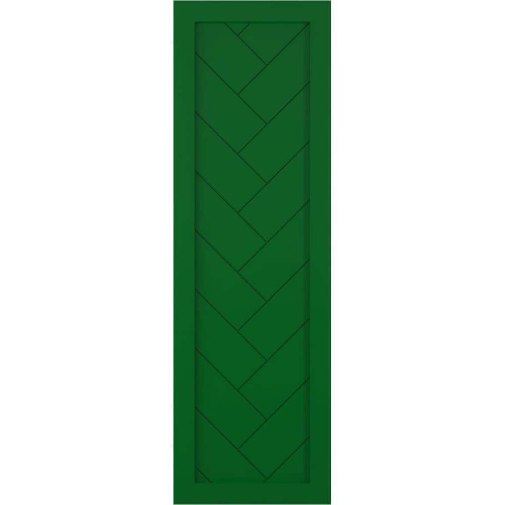 12 in. x 27 in. PVC Single Panel Herringbone Modern Style Fixed Mount Board and Batten Shutters Pair in Viridian Green price history on PriceWatchPro