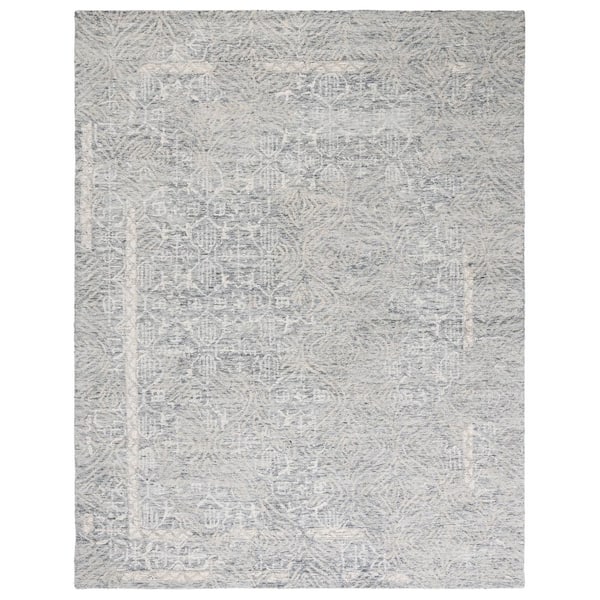 SAFAVIEH Metro Gray/Ivory 8 ft. x 10 ft. Solid Color Floral Area Rug