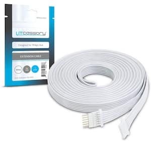 Extension Cable for Philips Hue Lightstrip Plus (10 ft. 1-Pack, White - Micro 6-Pin V4)