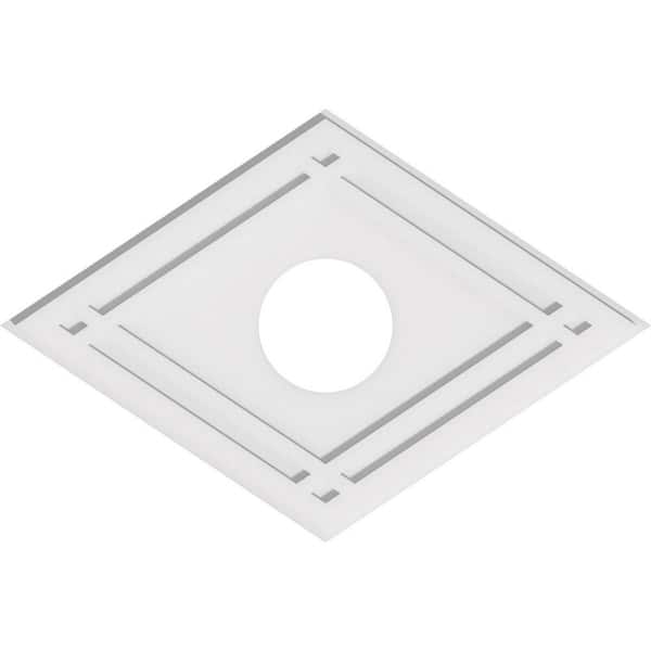 Ekena Millwork 34 in. W x 22-5/8 in. H x 7 in. ID x 1 in. P Diamond Architectural Grade PVC Contemporary Ceiling Medallion