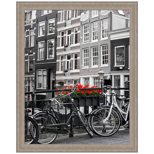 Amanti Art 22 in. x 28 in. Curve Greywash Wood Picture Frame Opening Size