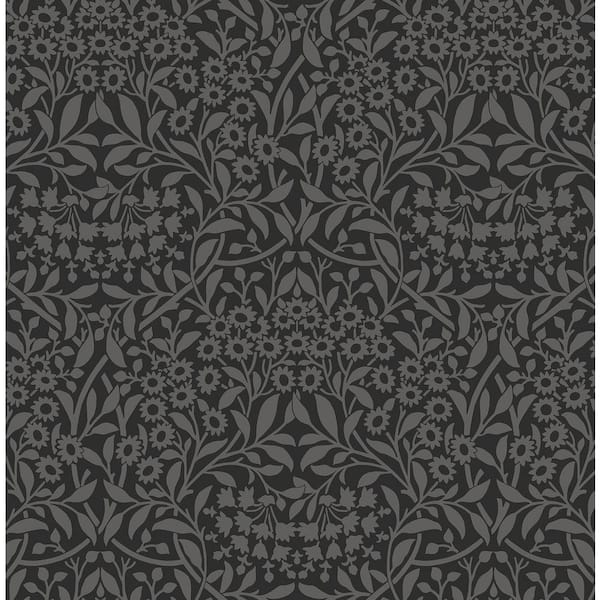 NuWallpaper Charcoal Darcy Peel and Stick Wallpaper Sample