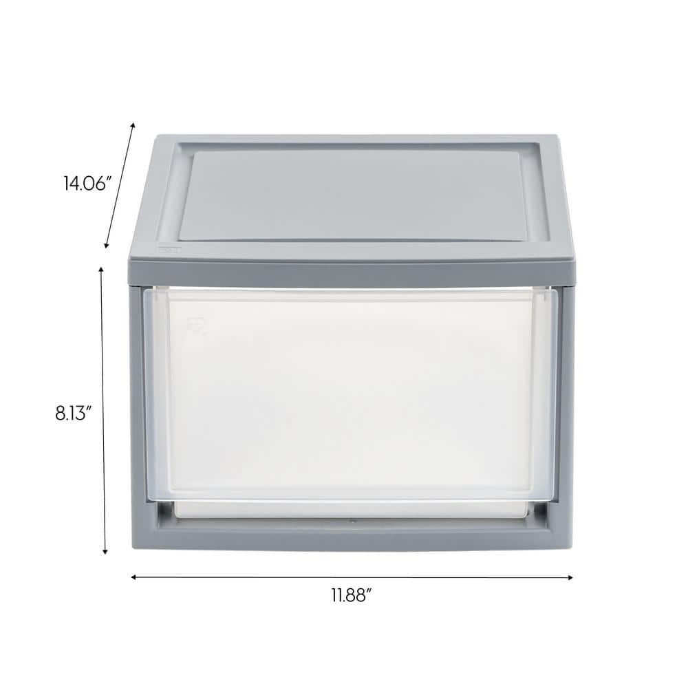 Sleek Gray Plastic Stackable Organizer Drawer for Versatile Storage