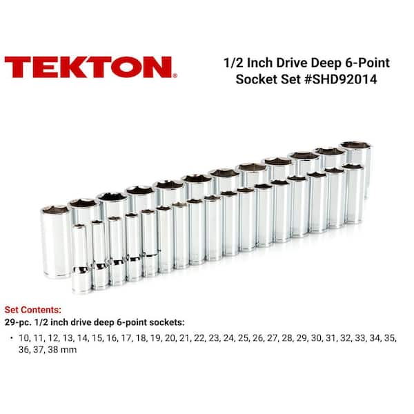 1/2 in. Drive Deep 6-Point Socket Set (29-Piece)