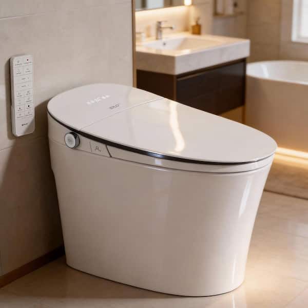 EPLO Pro M1 Elongated Smart Bidet Toilet 1.6/1.1 GPF in White with ...