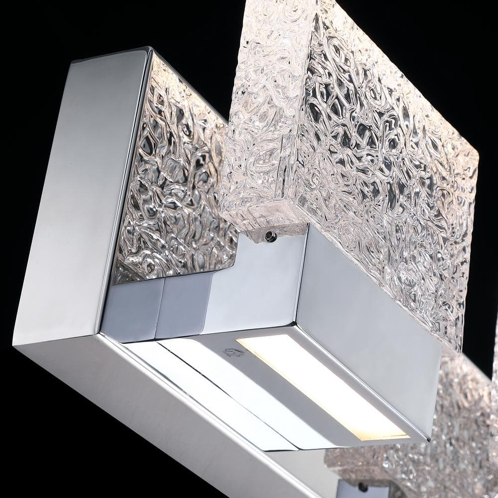 32.25" Stainless Steel LED Vanity Light with Glass Shade
