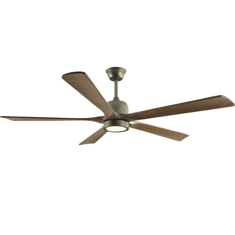 60 in. Indoor Integrated LED Industrial Style Bronze Ceiling Fan Lighting with Adjustable Downrod price history on PriceWatchPro