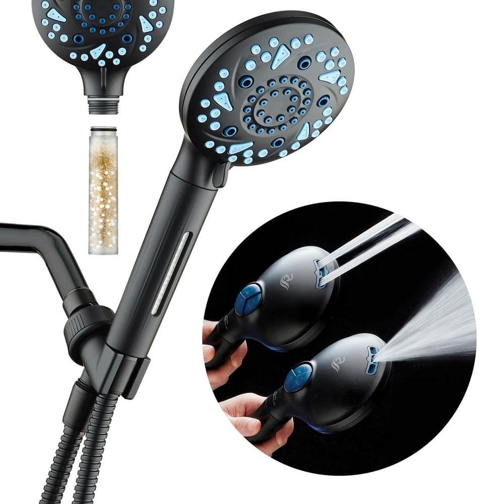AQUACARE 10-Spray Wall Mount Handheld Shower Head with Filtration