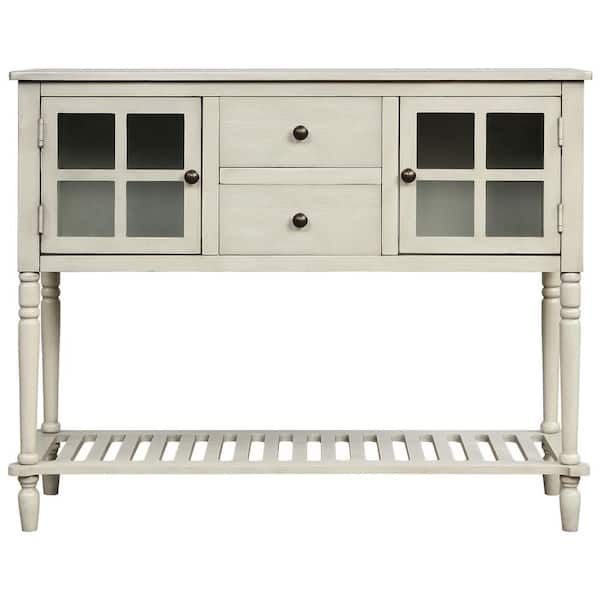 STICKON Beige Sideboard with Solid Wood Bottom Shelf