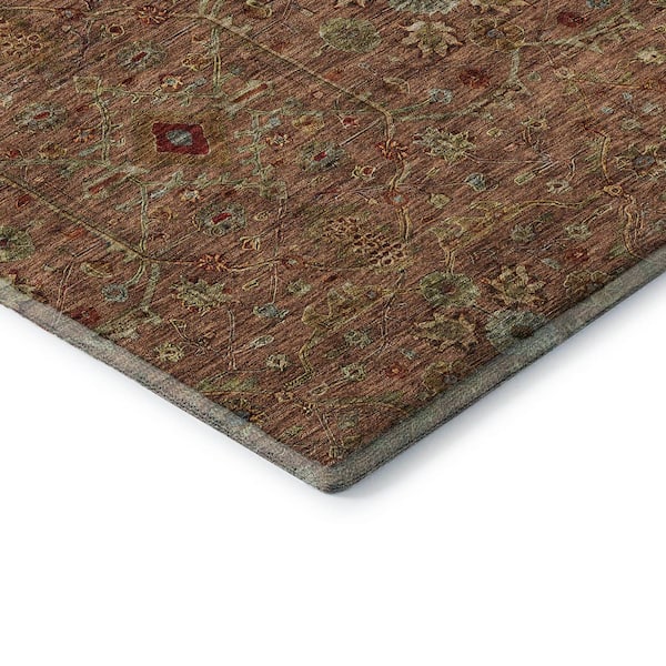 Mayfield Premium Machine Washable Abstract AMF1130 Paprika 3 ft. x 4 ft. Area Rug