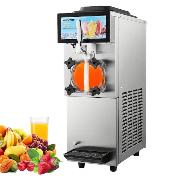 Commercial Slushy Machine, 12L Single Tank, Silver Snow Cone Machine, Stainless Steel Smoothie Frozen Drink Maker