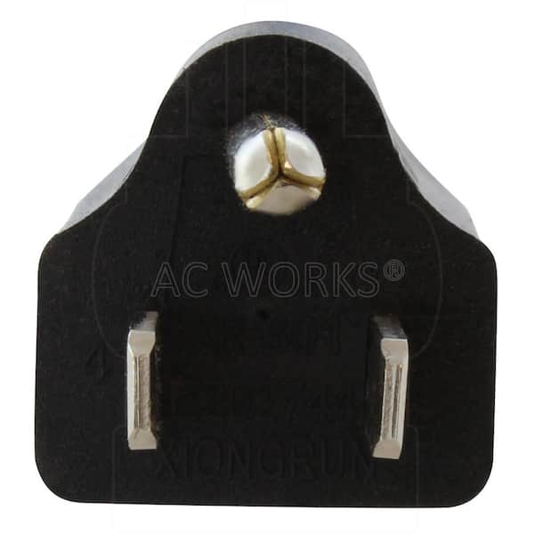 AC WORKS 5-15P to 5-20R 1 ft. 14 / 3 SJTW Indoor/Outdoor Cord in