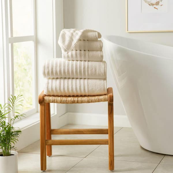 FRESHFOLDS Dune Premium Cotton Ribbed Textured 6 Piece Towel Set