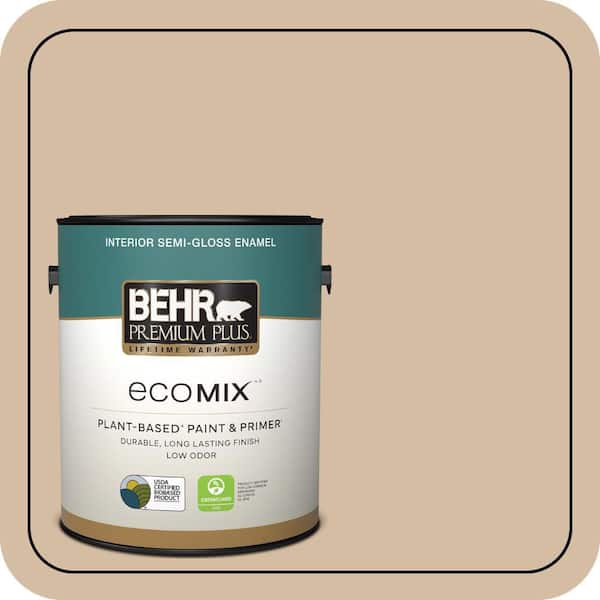 1 gal. Home Decorators Collection #HDC-SM14-3 Concept Beige Semi-Gloss Enamel EcoMix Plant-Based Interior Paint & Primer