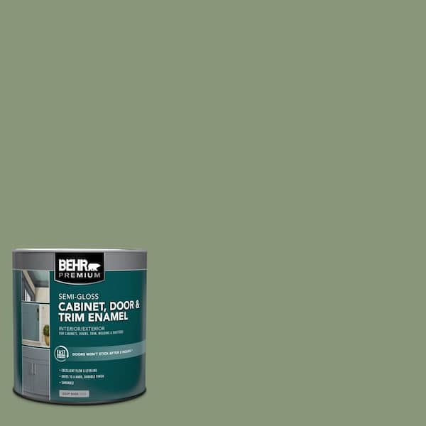 BEHR PREMIUM 1 qt. #S390-5 Laurel Tree Semi-Gloss Enamel Interior/Exterior Cabinet, Door & Trim Paint