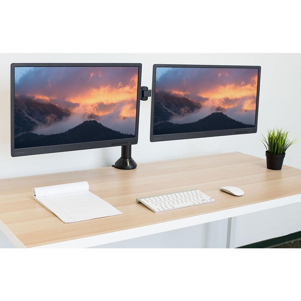 Dual Monitor Aluminum Alloy Desk Mount with C-Clamp Base