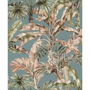 Calle Light Blue Tropical Paper Non-Pasted Textured Wallpaper