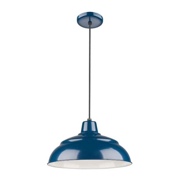 Millennium Lighting 15 in. 1-Light Navy Blue Warehouse/Cord Hung