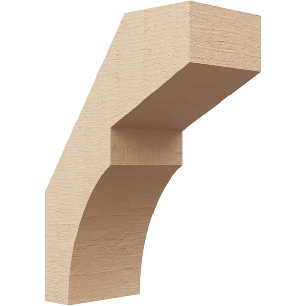 Ekena Millwork 5 in. x 14 in. x 10 in. Monterey Rough Cedar Woodgrain Timberthane Polyurethane Knee Brace, Primed