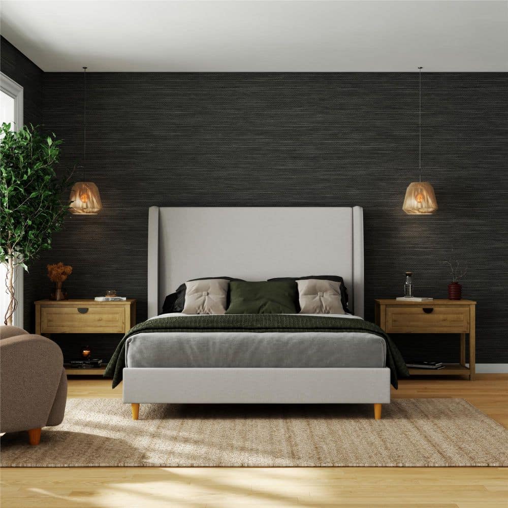 Mr. Kate Mr. Kate Tess Wood Frame Upholstered Wingback Bed, Queen