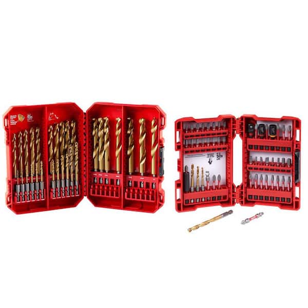 Milwaukee SHOCKWAVE Impact-Duty Titanium Drill Bit Set with SHOCKWAVE Impact-Duty Screw Driver Bit Set (79-Piece)