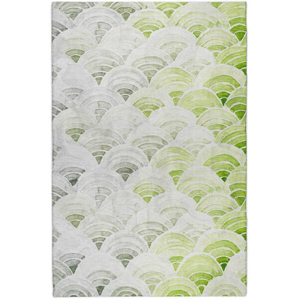 Dream Shag Premium Machine Washable Abstract ADS184 Green 9 ft. x 12 ft. Area Rug