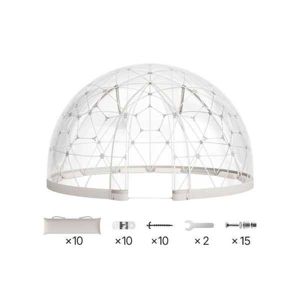 Garden Dome Tent, 15 ft. x 15 ft. x 9.5 ft., Outdoor Clear Bubble Tent for 10-14 Person, Weatherproof Greenhouse