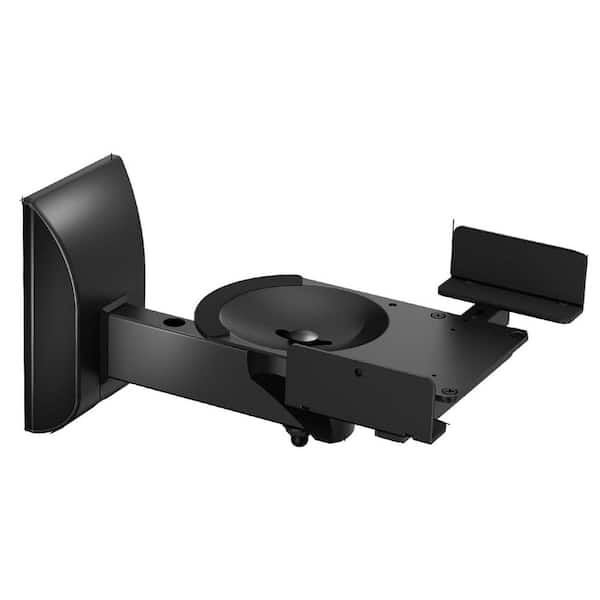 Dual Speaker Wall Mount Stands Universal Surround Sound Tilt Swivel Brackets With Cable Management Black 2 Pack