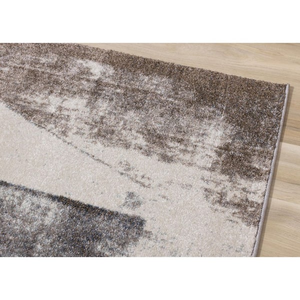 5 ft. x 8 ft. Beige Eden Collections Geometric; Distressed Indoor Area Rug
