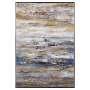 60 in. x 40 in. "Dorato" Hand Painted Framed Canvas Wall Art