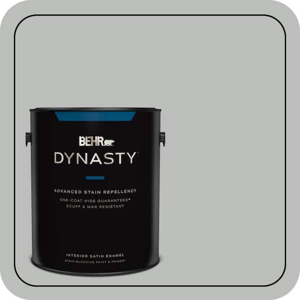 BEHR DYNASTY 1 gal. Home Decorators Collection #HDC-NT-23G Alaskan Gray Satin Enamel Interior Stain-Blocking Paint and Primer