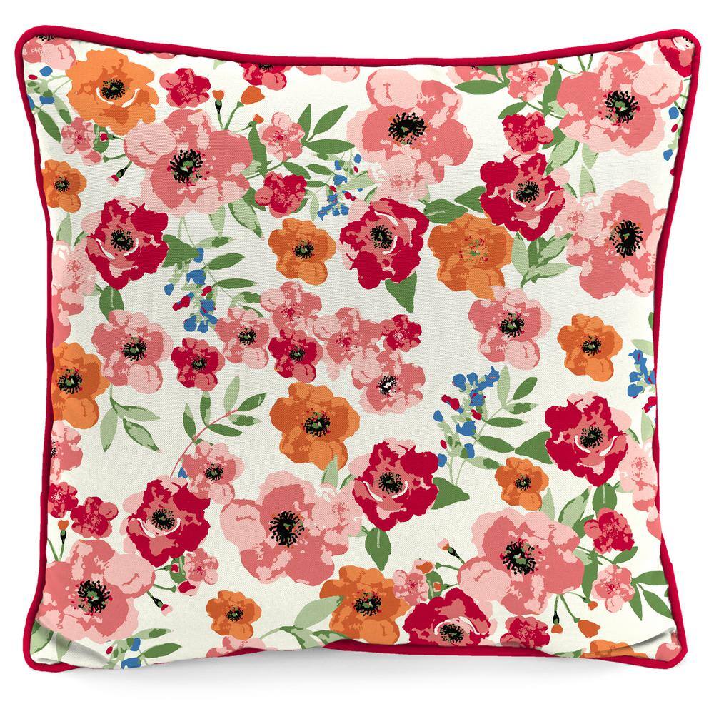 16'' x 16'' Home Sweet Home Floral Reversible Outdoor Throw Pillow